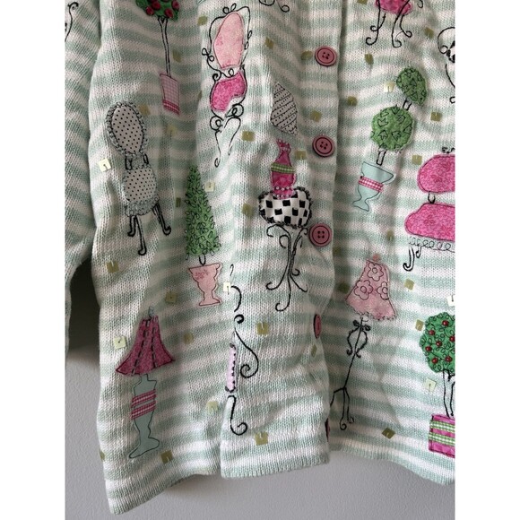 Vintage Design Options Rare Unique Funky Embroidered Chair & Lamp Sequins Size M - Picture 4 of 12